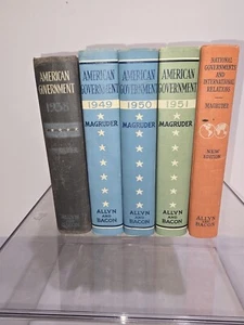 Lot Of 5 Magruder American Government Books 1938, 1949, 1950, 1951, National Gov - Picture 1 of 17
