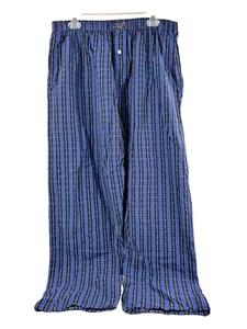 Polo Ralph Lauren Mens L Plaid Sleep Lounge Pants Pockets Blue Red Button Fly - Picture 1 of 6