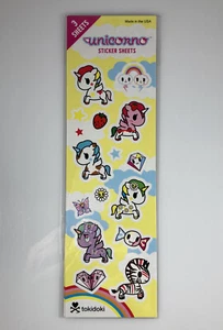 Fogli adesivi Tokidoki Unicorno NUOVI 3 fogli - Foto 1 di 3