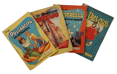 Lot of 4 Vintage 1950s Argentina Mini Children's Books in Spanish Fairy Tales  - Image 1 of 4