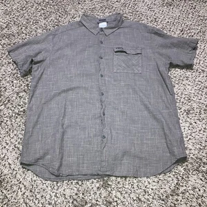 Camicia uomo Columbia manica corta con bottoni taglia XL grigia vestibilità regolare leggera - Foto 1 di 5