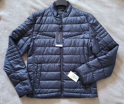 **** Chaqueta acolchada acolchada Andrew Marc empacable para hombre TINTA AZUL MARINO (NUEVA) **** Foto 1 de 4