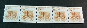 US PNC Stamp Scott# 2136 Bread Wagon 1986  MNH Strip of 5 P# 2 Stock pictureL367 - Picture 1 of 2