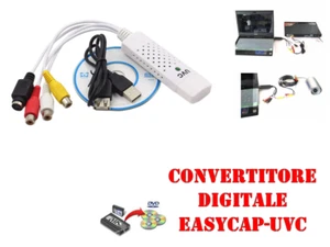 CONVERTITORE ANALOGICO DIGITALE USB AUDIO VIDEO PC da VHS a DVD VIDEO BIANCO - Foto 1 di 2