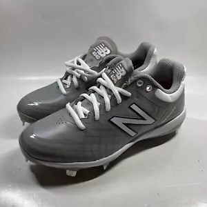 New Balance Men's 4040 V5 Metal Baseball Shoe, Grey/White, Size 5 US NEW NO BOX - Picture 1 of 6