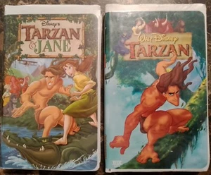 Walt Disney TARZAN 1998 and TARZAN & JANE 1999 VHS Lot Of 2 Clamshell - Picture 1 of 4