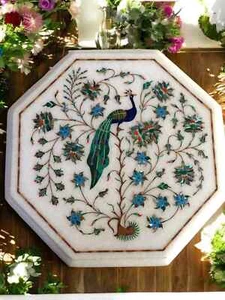 "Marble Console Table – Handmade Inlay with Semi-Precious Stones Pietra Dura art - Picture 1 of 8