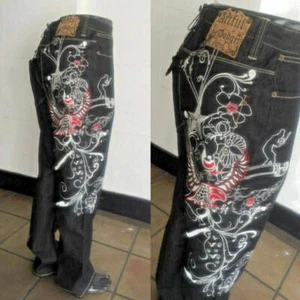 Men's Artful Dodger Black | White | Red Denim Pants NWT - Picture 1 of 5