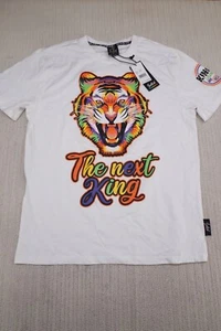 Switch Remarkable Shirt Mens Large White Tiger King Graphic Hip Hop Streetwear - Picture 1 of 9