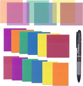 600 Sheets Tansparent Sticky Notes, 3X3 3X2 Inch Clear Sticky Notes Waterproof - Picture 1 of 5