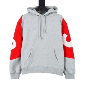 Supreme Big Logo Jacquard Hooded Hoodie Sweatshirt Gray Large dadecountyshop - Picture 1 of 3
