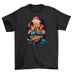 Summer_87 City Skyline Vibes - Funny T-shirt, 100% Cotton, Unisex Printed Design - Picture 1 of 46