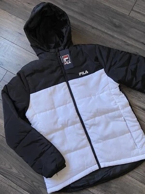 FILA TWO TONE QUILTED PUFFER HOODED JACKET SIZE M BNWT - Image 1 of 4