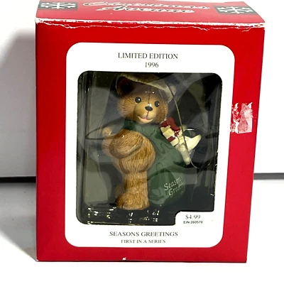 Christmas Seasons Greetings Teddy Bear Ornament - Image 1 of 4