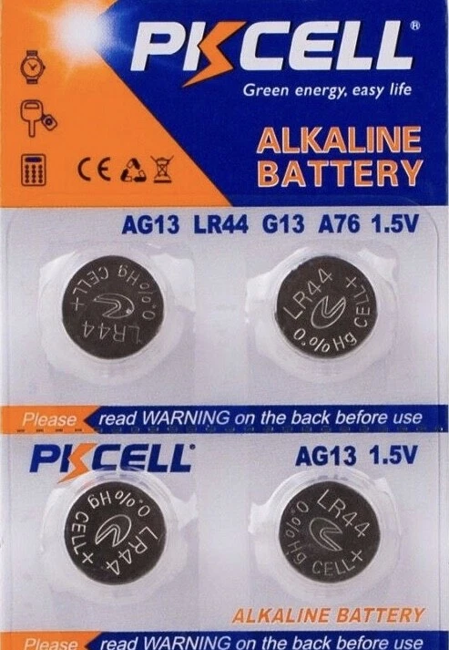 LR44 PKCELL AG13 (4 piece) LR44 PKCELL A76 L1154 AG13 357 New Alkaline Battery  - Image 1 of 1