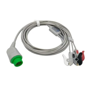 Cable de paciente ECG de 12 pines pellizco/agarrador de 3 cables para Biolight M7000/8000A/8500/9500 - Imagen 1 de 3