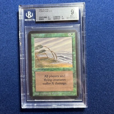 MTG Alpha Hurricane U G BGS 9 Quad++  MINT  (9.5 surface and edges)  1993 - Image 1 of 2
