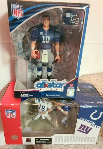 Lot Of 2 NEW Upper Deck All Star Vinyl Eli Manning NY Giants + Peyton Combo NIB Cover