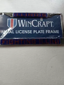 University of Illinois Fighting Illini Chrome Metal Laser License Plate Frame - Picture 1 of 2