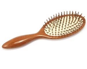 Natural Red Sandal Wood Hairbrush Wooden Bristles Scalp Massage Comb/Brush Free - Picture 1 of 4