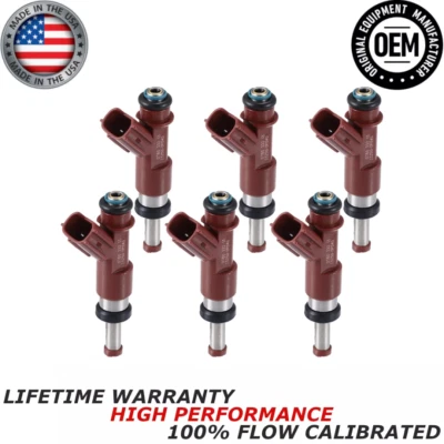 x6 GENUINE DENSO Fuel Injectors For 2007-2011 Toyota Camry 3.5L V6 #23250-0P040 - Image 1 of 4