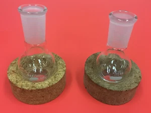 Lot of (2) - Kimax/Pyrex - 50ml Round Bottom Boiling Flask - 24/40 Joint - Picture 1 of 3