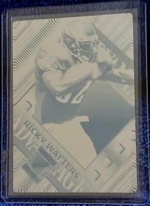 1 OF 1 RICKY WATTERS RB 1996 COLLECTOR'S EDGE PRINTING PLATE PHILADELPHIA EAGLES - Picture 1 of 2