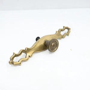 Vintage Style Brass Drawer Pull 7/8in with Backplate 5.5in - Picture 1 of 5