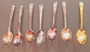 (7) SEVEN Presidential Spoons Silverplated Washington Jefferson Kennedy Adams - Picture 1 of 5