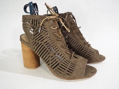 Sam Edelman Rocco Brown Suede Cutout Lace Up Block Heels, Size 9.5 (US) - Image 1 of 4