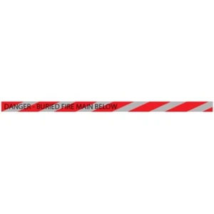 “DANGER-BURIED FIRE MAIN BELOW” DETECTABLE TAPE- 100mmx100m Or 100mmx250m - Picture 1 of 3