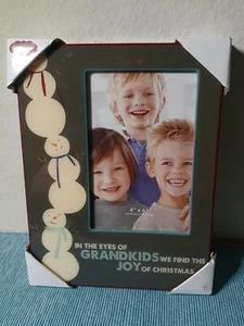 NEU Nikolaus Quadrat Schneemann Rahmen 9" x 7" Rahmen für 4" x 6" Pic Enkelkinder - Bild 1 von 1