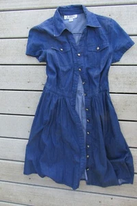 Clues Collection Kleid Dinem blau kleine Größe 4 knielang Knopfleiste  - Bild 1 von 7