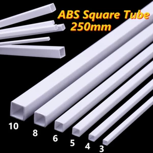 ABS Styrene Plastic Square Tube Pipe White 250mm DIY Craft Building Model - Picture 1 of 9