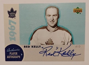 RED KELLY 2007 UPPER DECK #A-RK2 AUTOGRAPH SSP TORONTO MAPLE LEAFS 1967 NM-MT A2 - Picture 1 of 2
