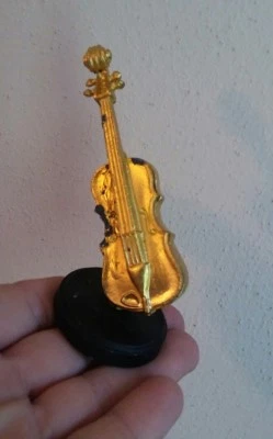 Pequeña estatuilla de metal fundido VIOLÍN regalo realista instrumento musical tocar modelo XG Foto 1 de 4