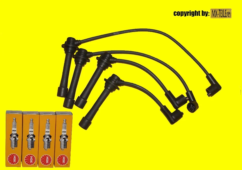 Cavo accensione Mazda MX-5 set cavi accensione silicone nero 8 mm NA NB + candele NGK - Immagine 1 di 1