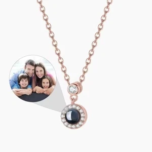 Custom Projection Personalized Photo Necklace Memorial for Gift of Lover Friends - Picture 1 of 8