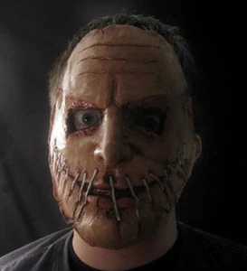 Serienmörder geschältes menschliches Gesicht verdrahtet Mundverschluss Erwachsene Latex Halloween Maske - Bild 1 von 2