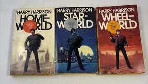 To The Stars Harry Harrison Homeworld Wheelworld Starworld Vintage Book Set WEAR - Imagen 1 de 13