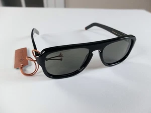 (NO CUSTOMS TAX) LORO PIANA Andre black rectangle acetate sunglasses FAM2844 - Picture 1 of 11