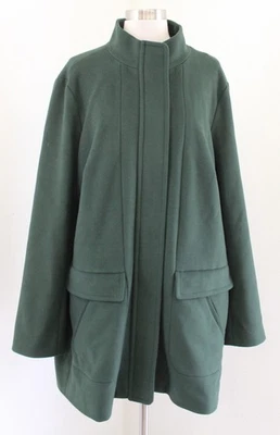 J Jill Womens Soft Green Zip Front Stand Collar Coat Jacket Size XL  - Image 1 of 4