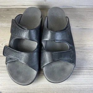 SAS Women's 10 N Narrow Relaxed Black Leather Tripad Comfort Slide Sandals - Picture 1 of 7