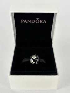 Pandora Mystical Flower Charm In Black & White New In Box - Picture 1 of 6