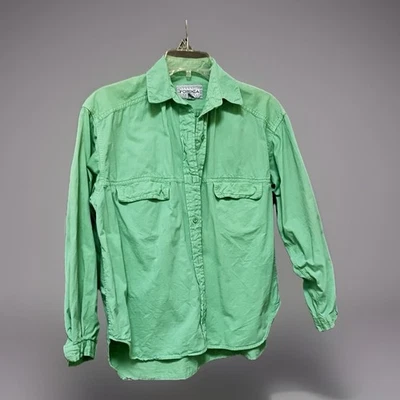 VTG Forenza Corduroy Mens Large Mint Green 90s EUC Cotton 2 Pockets Button Up - Image 1 of 4