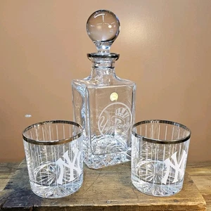 NY Yankees KRISTALL gravierte Karaffe & Brille Set Baseball Team Dekor ☆DEUTSCHLAND - Bild 1 von 8