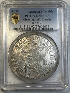 1639 Niederlande Gelderland Daalder DAV-4849 PCGS zertifiziert vz Löwen Dollar Münze - Bild 1 von 13