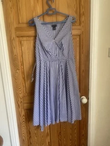 Spense Sz 8 Crisp Blue Gingham Dress Full Skirt - Picture 1 of 7