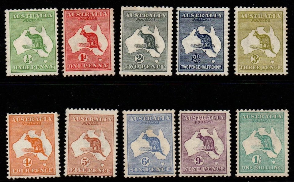 AUSTRALIA SG1/11 1913-4 SET DEFINITIVO A 1/= MTD COMO NUEVO Foto 1 de 1