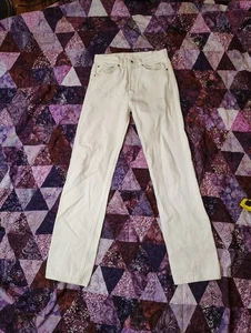 Vintage 90er Levis 501 Jeans Herren 30x33 weiß Knopfleiste Denim 91' Hergestellt in den USA - Bild 1 von 12